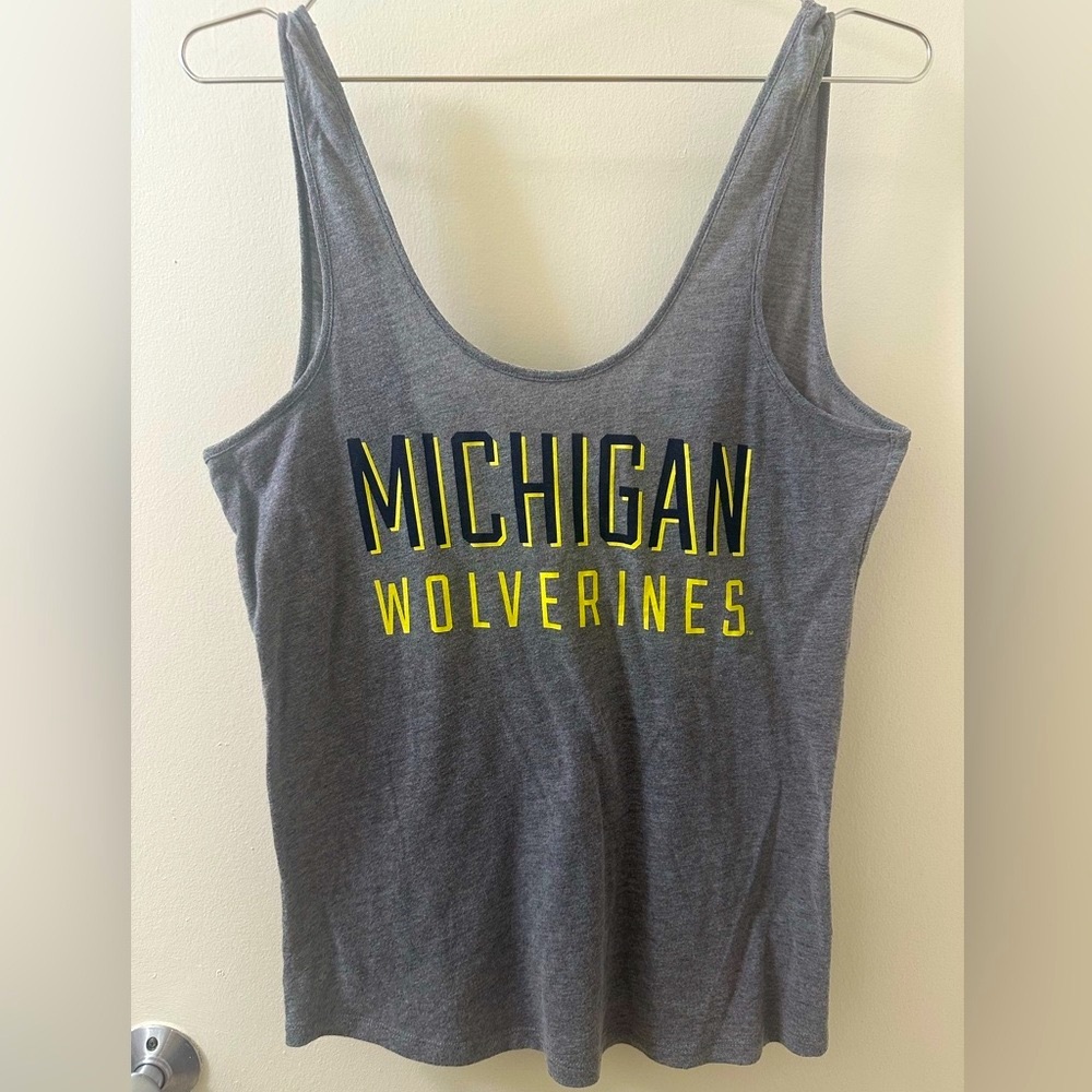 PINK Victoria’s Secret Vintage University of Michigan Wolverines Gray Tank Top
